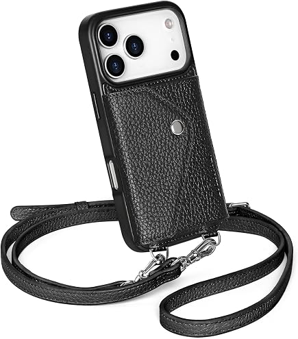 Amazon.com: Bandolier Hailey Chrome Leather Crossbody Case iPhone